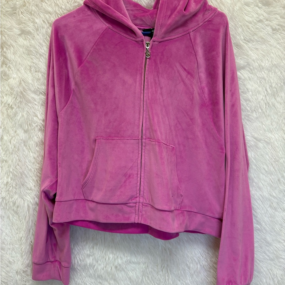 Victoria's Secret On Point Pink Soft Velour Velvet Zip-Up Hoodie | Size Large 💗✨ - Picture 17 of 17